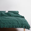 Sicilia Dark Green %100 Pamuk Nevresim Takımı – Stonewashed | Limasso