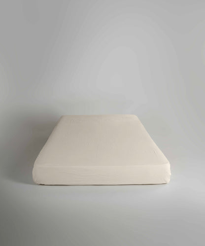 Stonewash 100% Yıkanmış Pamuk Çarşaf Set Akdeniz Kremi