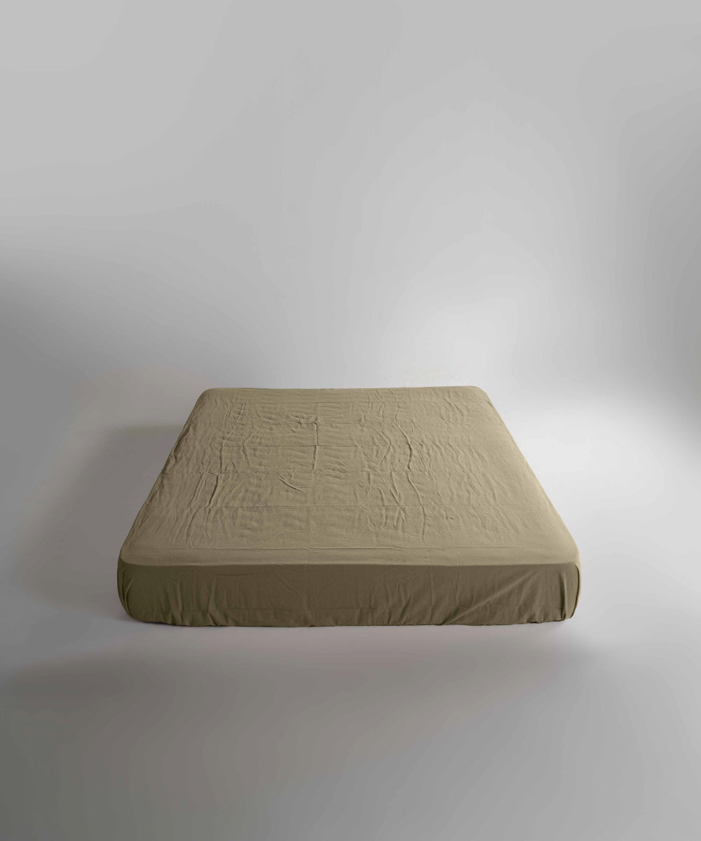 Stonewash 100% Yıkanmış Pamuk Çarşaf Set Akdeniz Yeşili