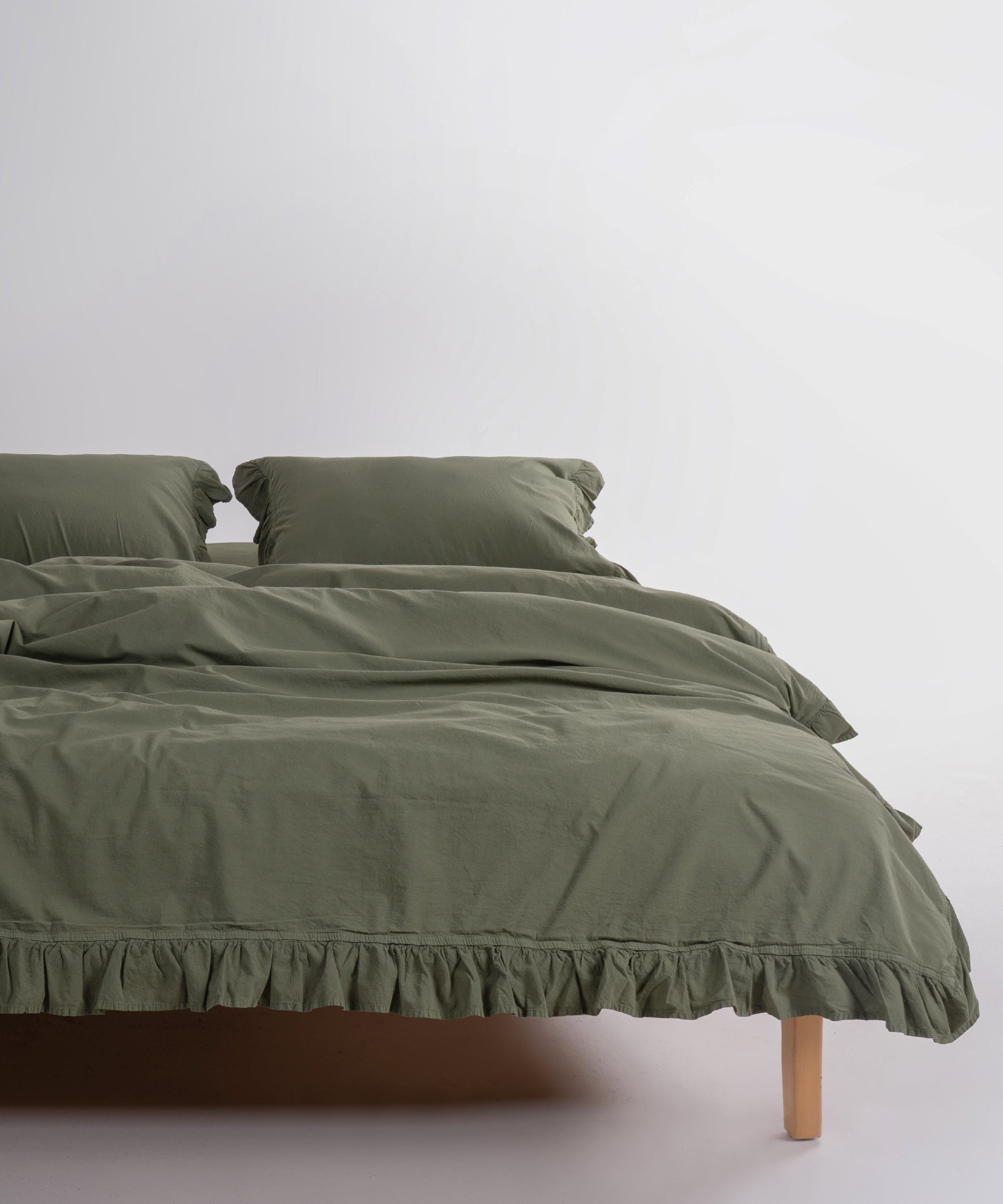 Exclusive Stonewash 100% Yıkanmış Pamuk Nevresim Seti Capulet Olive