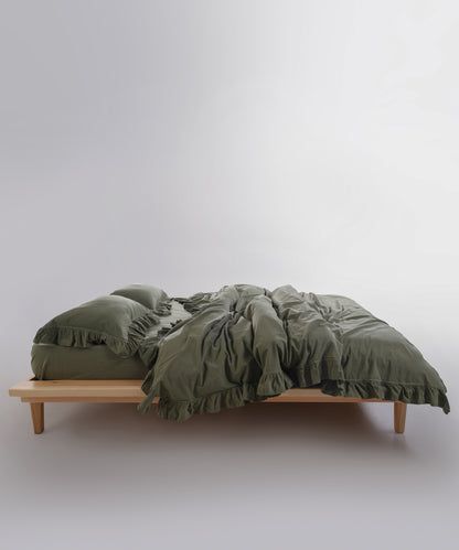 Exclusive Stonewash 100% Yıkanmış Pamuk Nevresim Takımı Capulet Olive