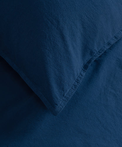 Stonewashed Dress Blue 100% Soft Pamuk Düz Çarşaf | Limasso