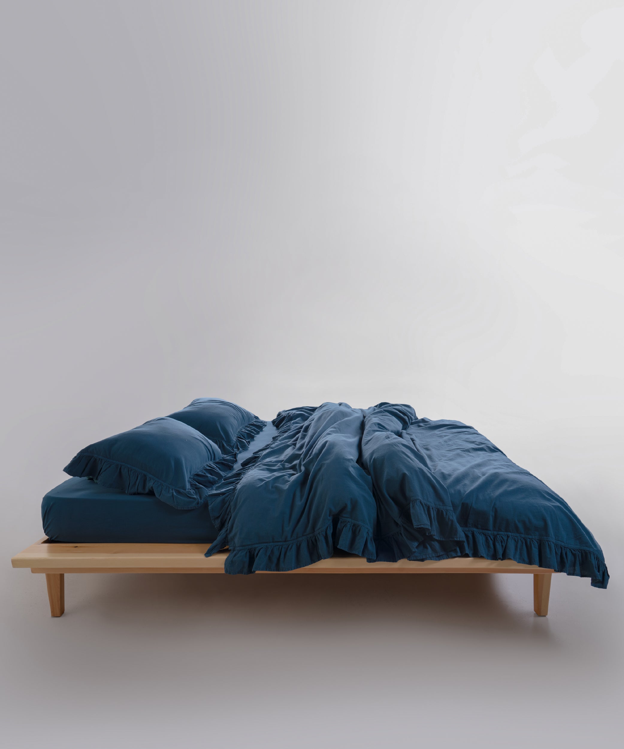 Exclusive Stonewash 100% Yıkanmış Pamuk Nevresim Takımı Dress Blue