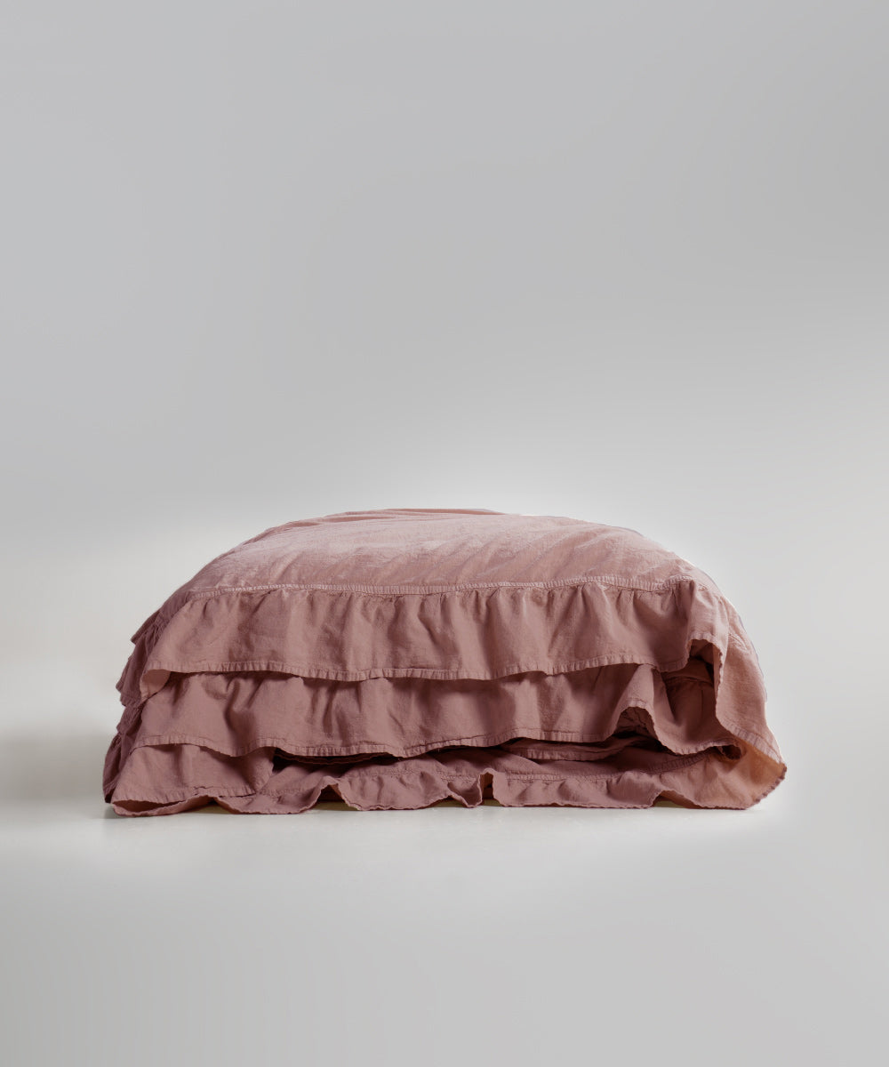 Stonewash 100% Yıkanmış Pamuk Exclusive Nevresim Old Rose