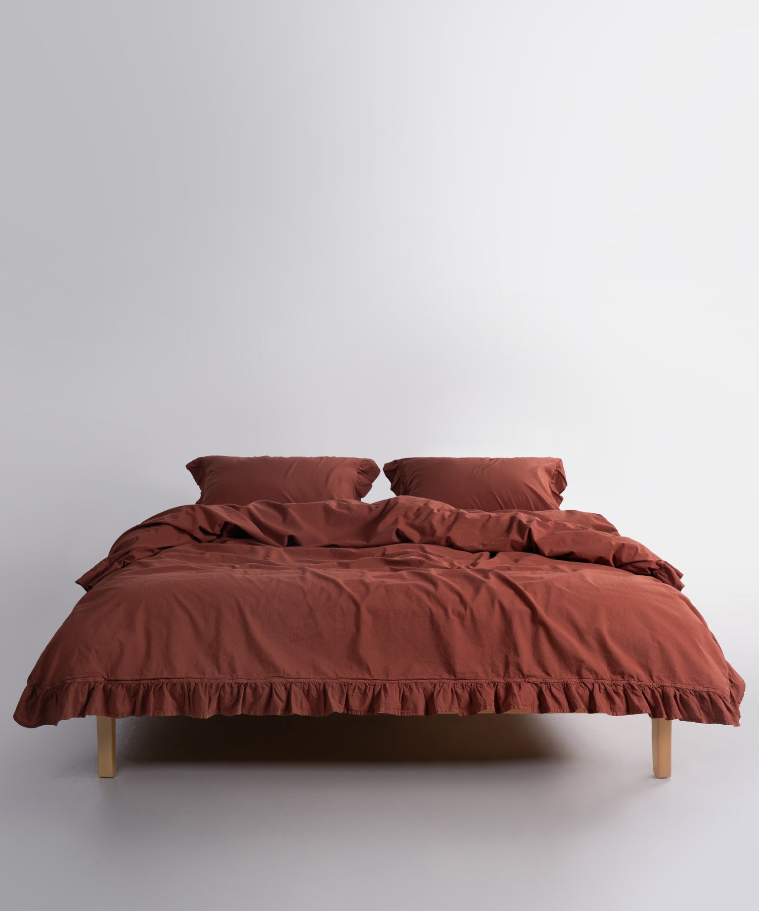 Exclusive Stonewash 100% Yıkanmış Pamuk Nevresim Takımı Cinnamon Stick