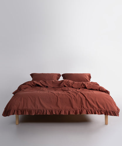 Exclusive Stonewash 100% Yıkanmış Pamuk Nevresim Takımı Cinnamon Stick