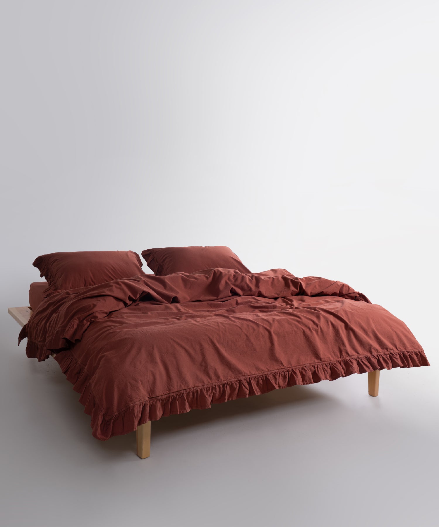 Exclusive Stonewash 100% Yıkanmış Pamuk Nevresim Takımı Cinnamon Stick