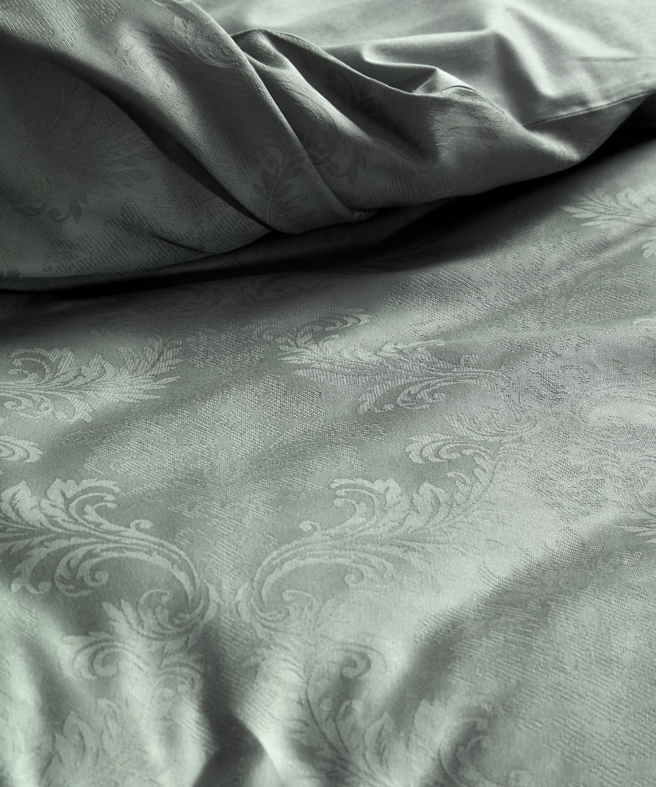 %100 Pamuk Jakarlı Nevresim Takımı Hoten - Natural Green