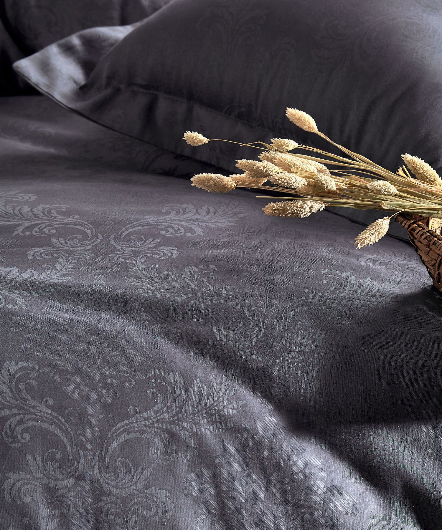 %100 Pamuk Jakarlı Nevresim Takımı Hoten - Natural Grey