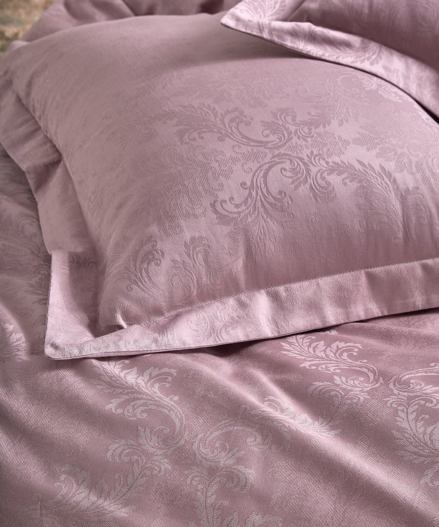 %100 Pamuk Jakarlı Nevresim Takımı Hoten - Natural Violet