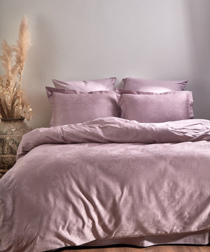 %100 Pamuk Jakarlı Nevresim Takımı Hoten - Natural Violet