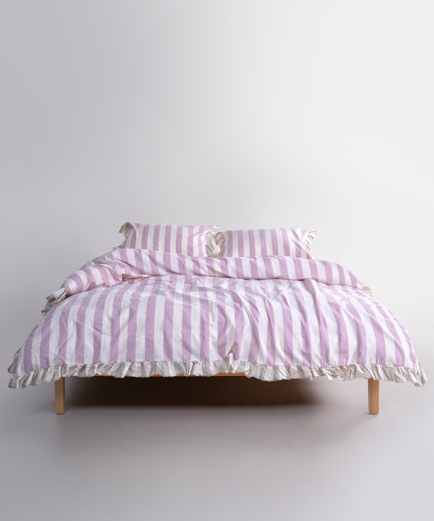 Linea 100% Pamuk Garmentwash İpliği Boyalı Fırfırlı Nevresim Takımı