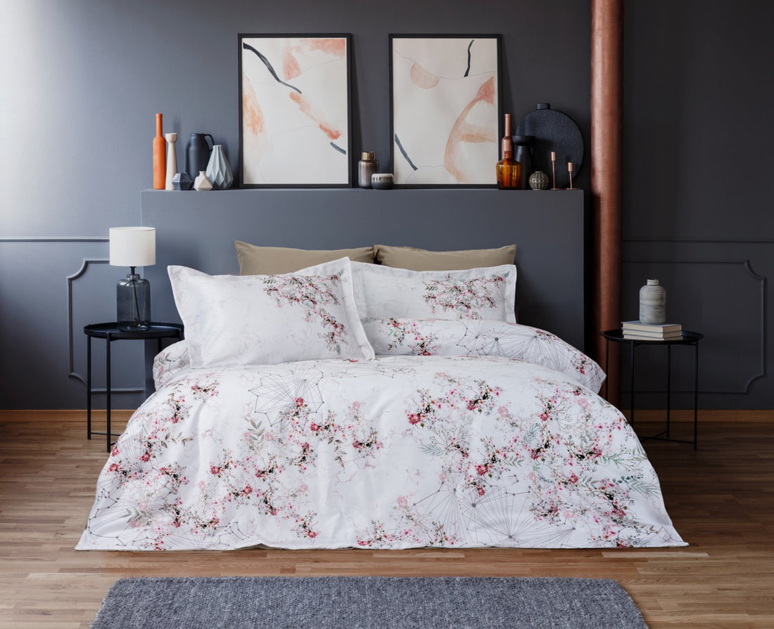 %100 Pamuk Dijital Baskılı Saten Nevresim Takımı - Marbella