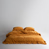 Exclusive Stonewash 100% Yıkanmış Pamuk Nevresim Takımı Mustard