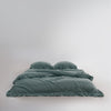 Exclusive Stonewash 100% Yıkanmış Pamuk Nevresim Takımı Natural Green