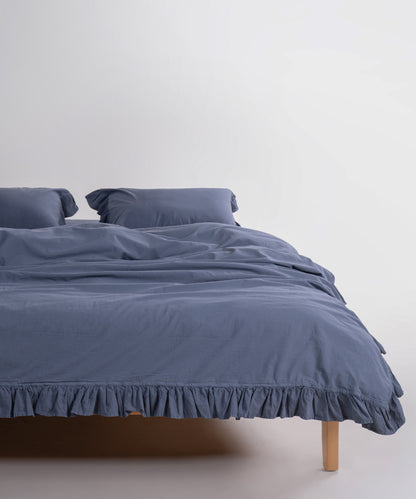 Exclusive Stonewash 100% Yıkanmış Pamuk Nevresim Takımı Natural Grey