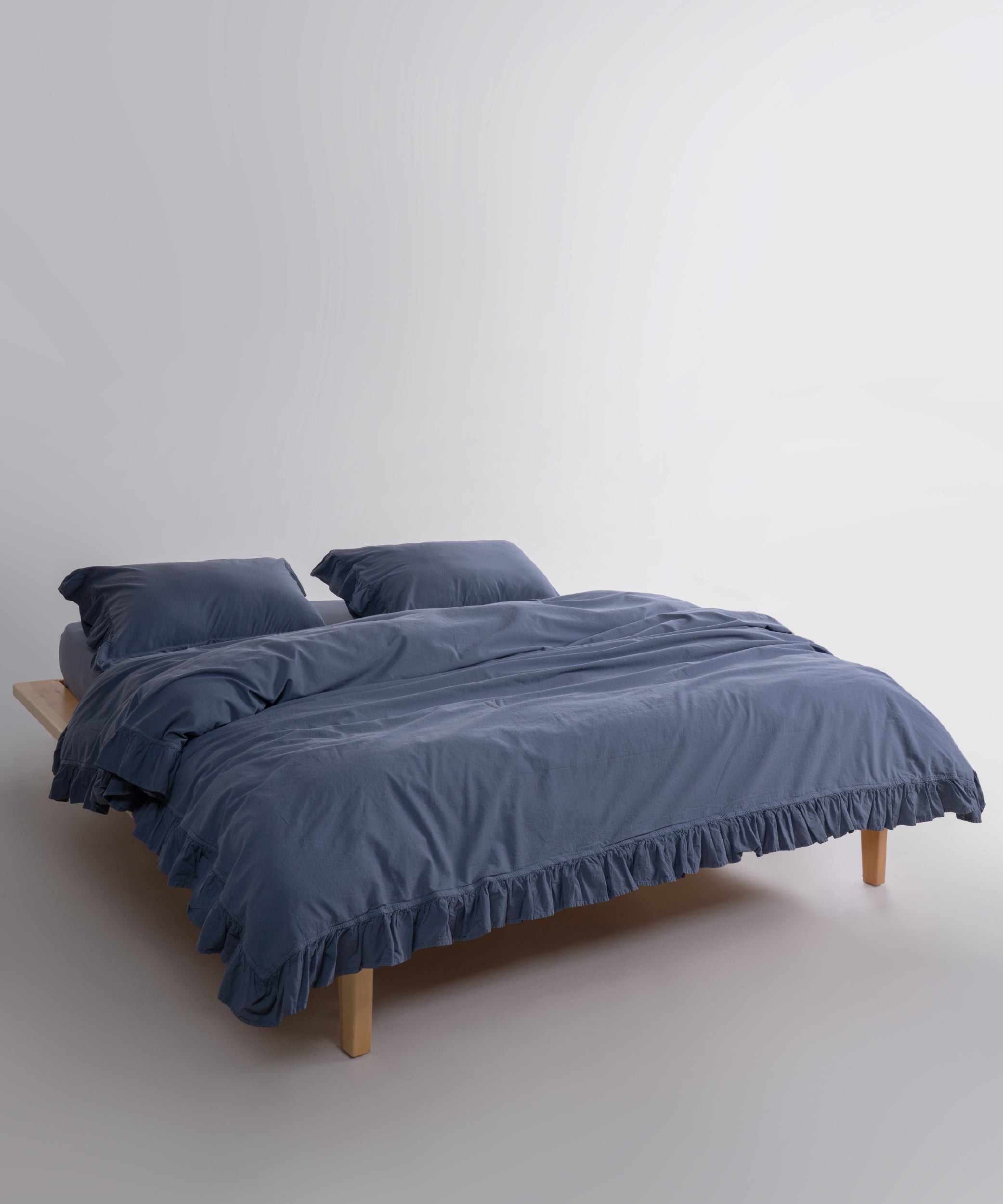 Exclusive Stonewash 100% Yıkanmış Pamuk Nevresim Takımı Natural Grey