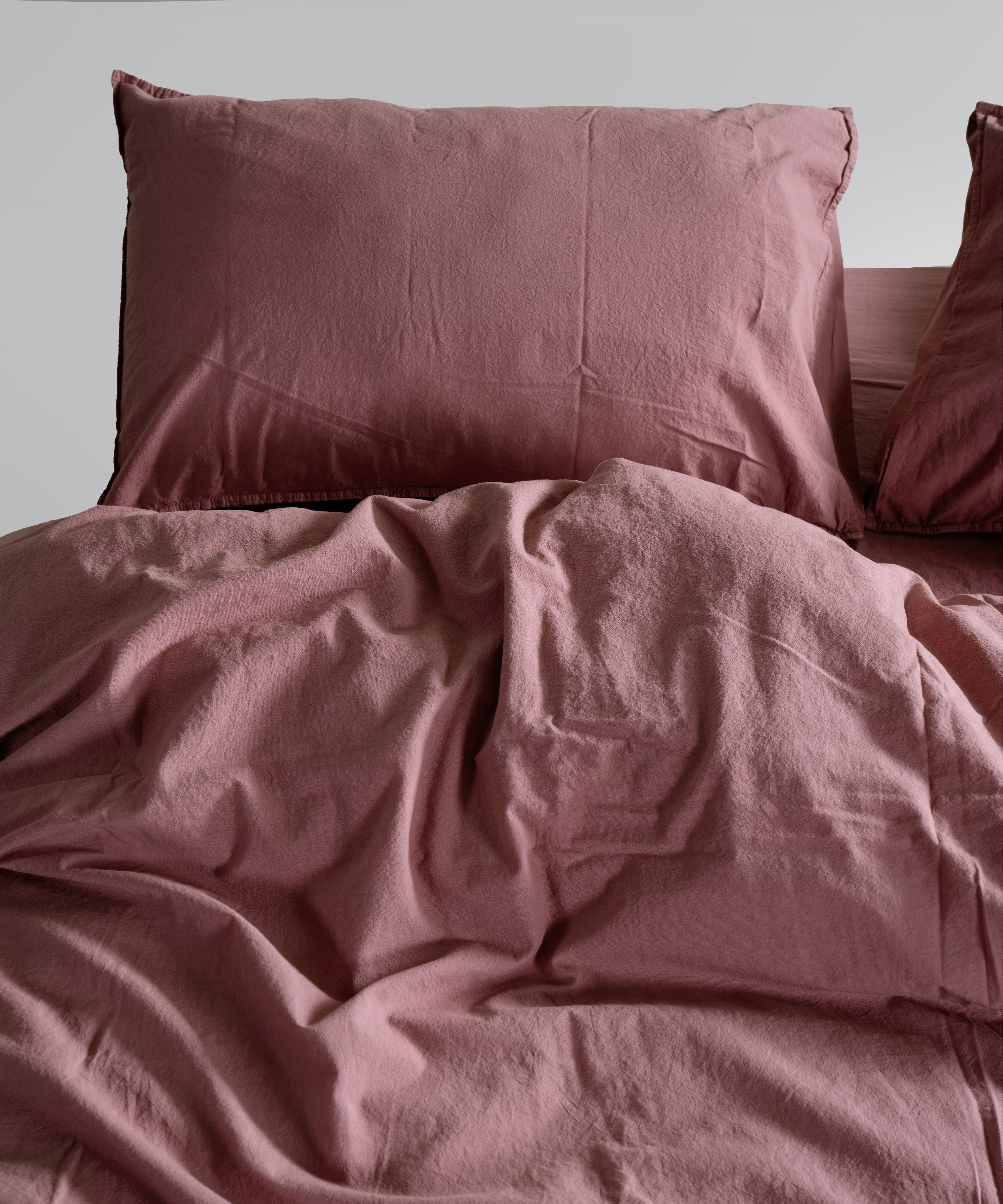 Stonewash 100% Yıkanmış Pamuk Nevresim Takımı Old Rose