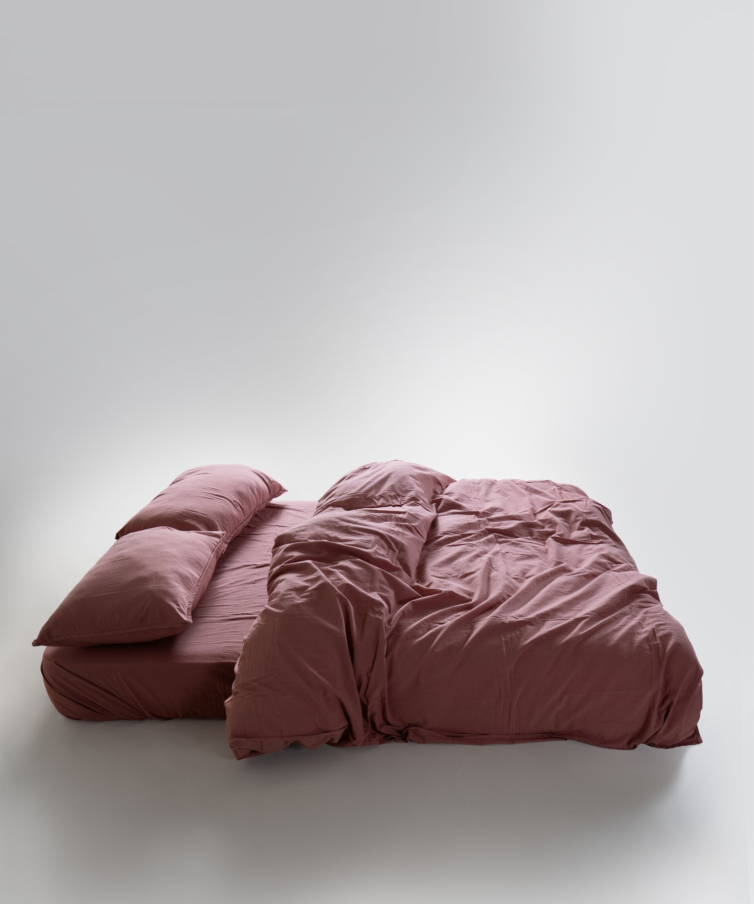 Stonewash 100% Yıkanmış Pamuk Nevresim Takımı Old Rose