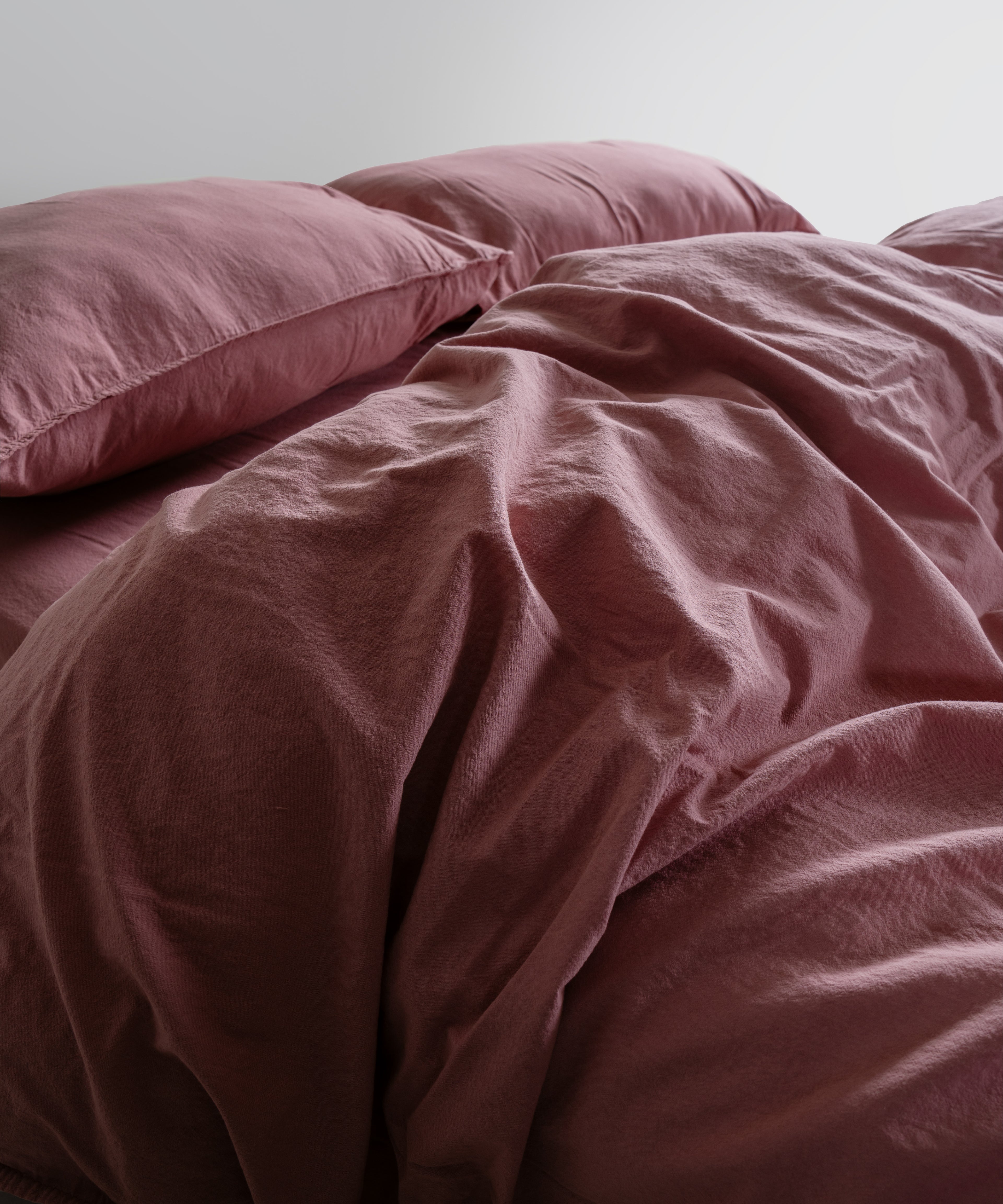 Stonewash 100% Yıkanmış Pamuk Nevresim Takımı Old Rose