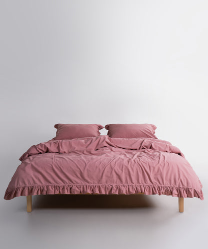 Exclusive Stonewash 100% Yıkanmış Pamuk Nevresim Takımı Old Rose