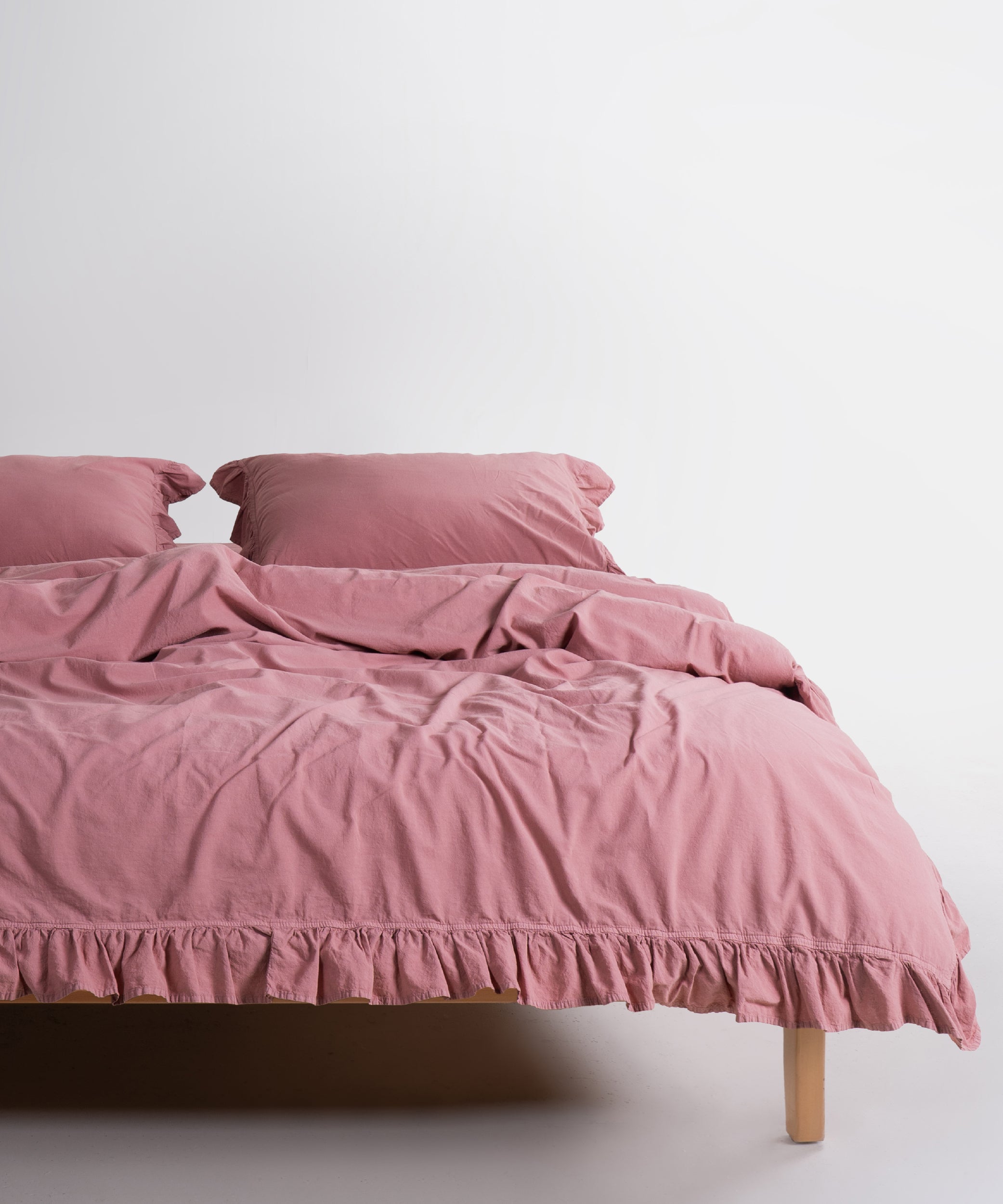 Exclusive Stonewash 100% Yıkanmış Pamuk Nevresim Seti Old Rose