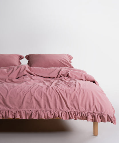 Exclusive Stonewash 100% Yıkanmış Pamuk Nevresim Seti Old Rose