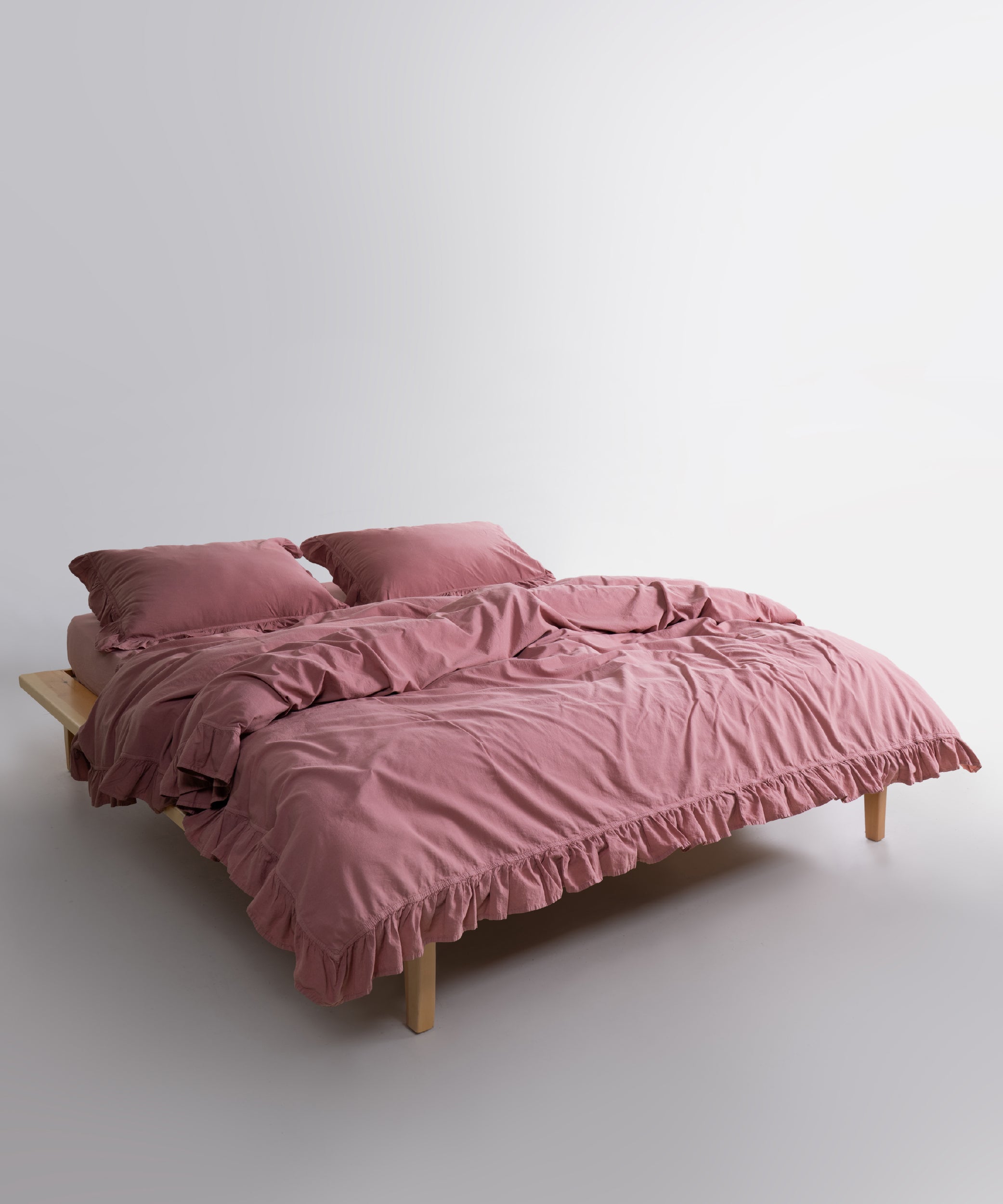 Exclusive Stonewash 100% Yıkanmış Pamuk Nevresim Takımı Old Rose