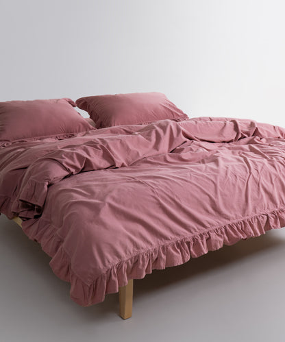 Exclusive Stonewash 100% Yıkanmış Pamuk Nevresim Seti Old Rose