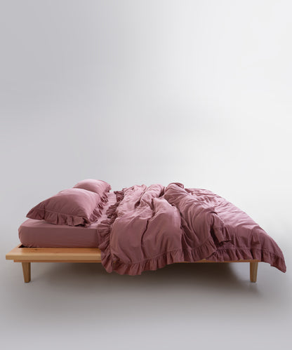 Exclusive Stonewash 100% Yıkanmış Pamuk Nevresim Takımı Old Rose
