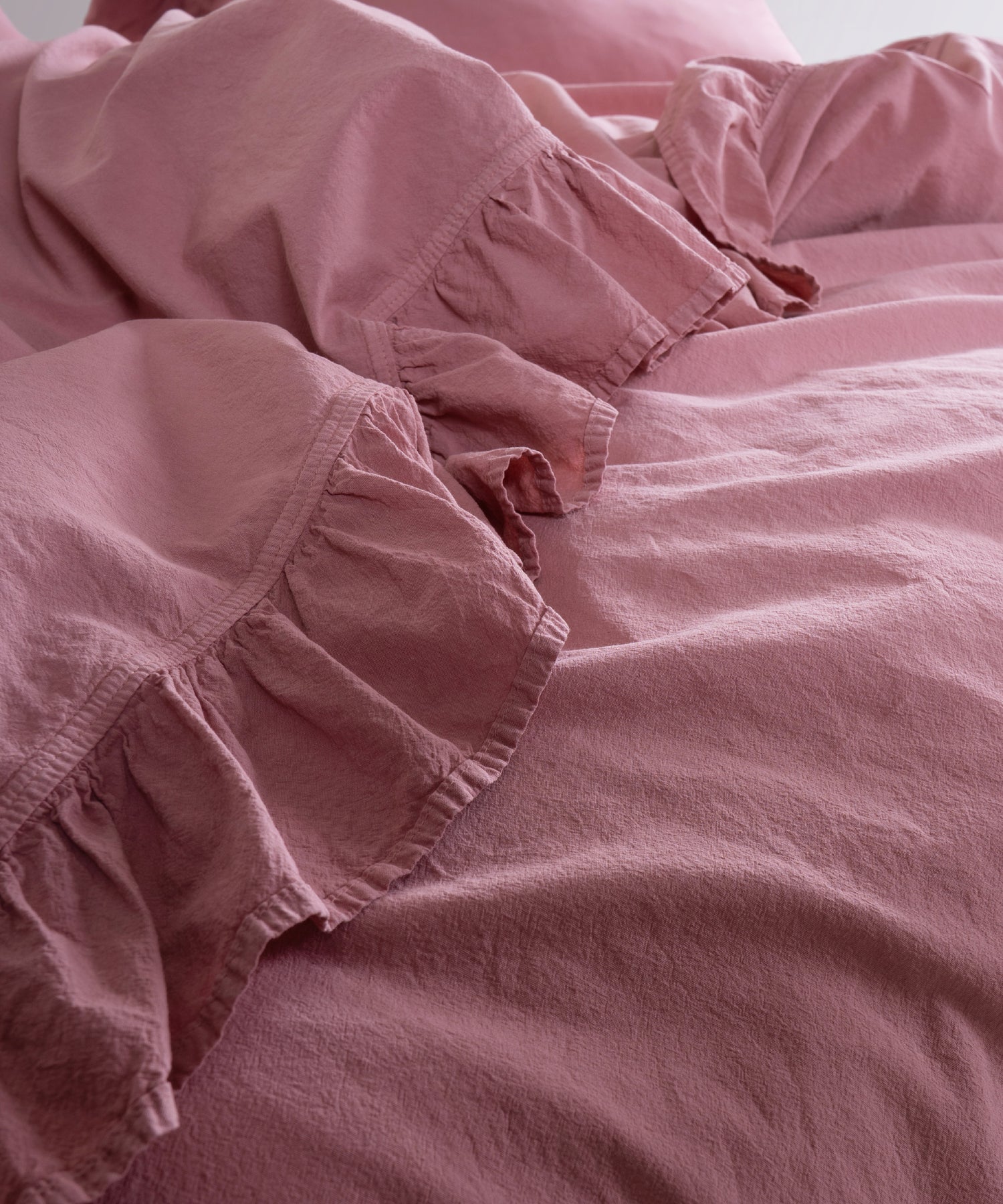 Exclusive Stonewash 100% Yıkanmış Pamuk Nevresim Takımı Old Rose