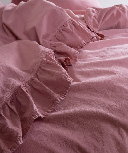Exclusive Stonewash 100% Yıkanmış Pamuk Nevresim Takımı Old Rose