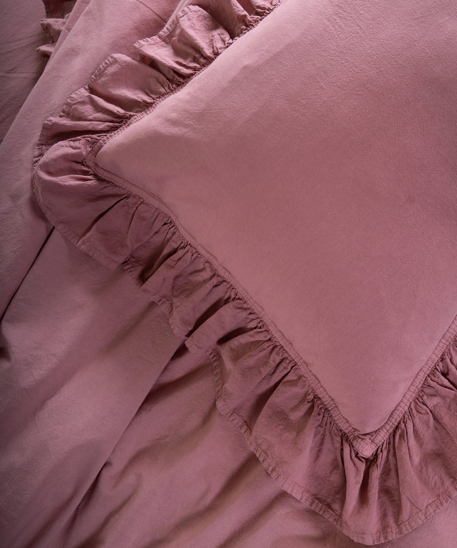 Exclusive Stonewash 100% Yıkanmış Pamuk Nevresim Takımı Old Rose