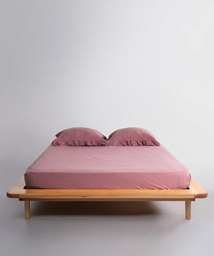 Exclusive Stonewash 100% Yıkanmış Pamuk Nevresim Takımı Old Rose