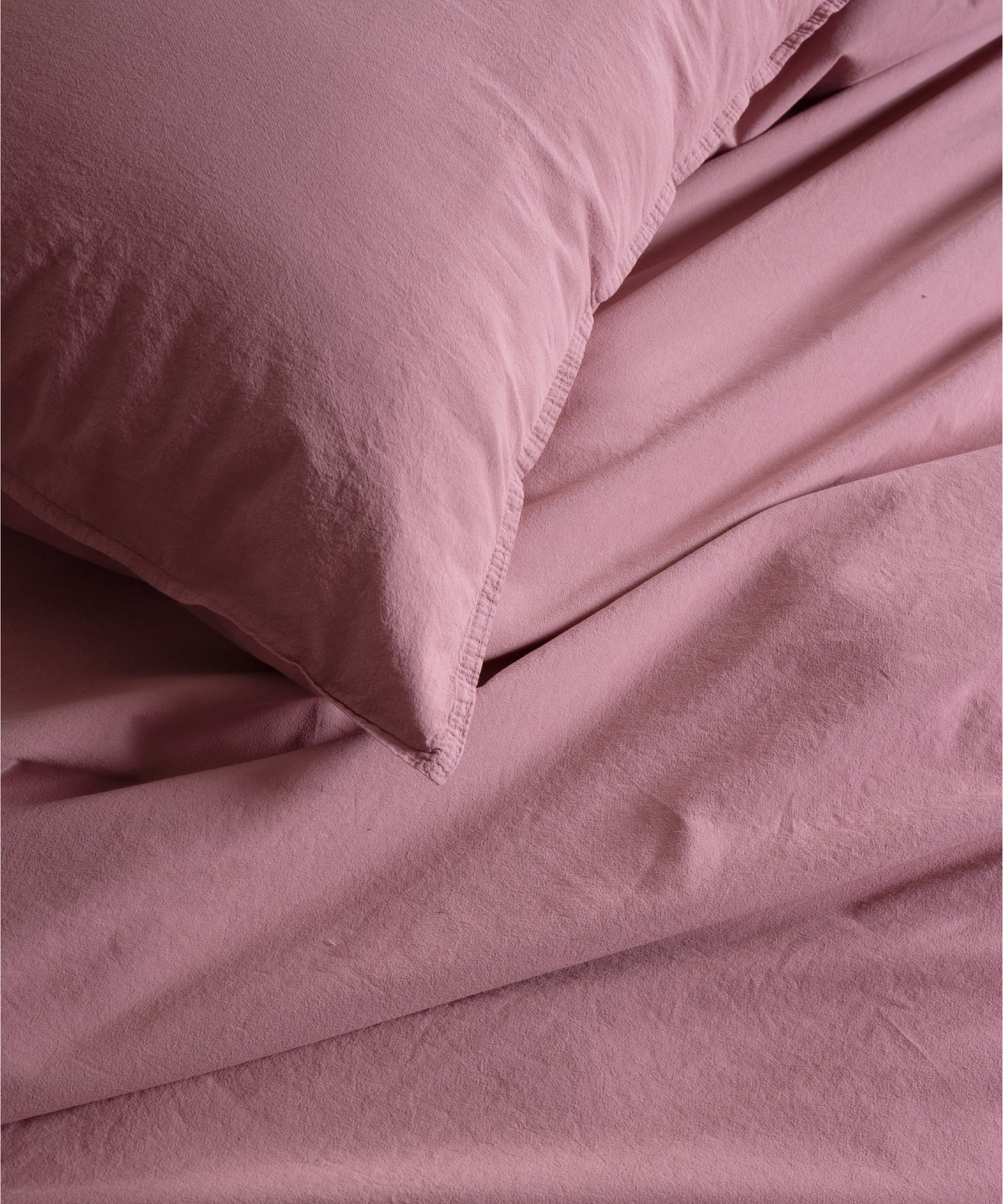 Stonewashed Old Rose 100% Soft Pamuk Düz Çarşaf | Limasso