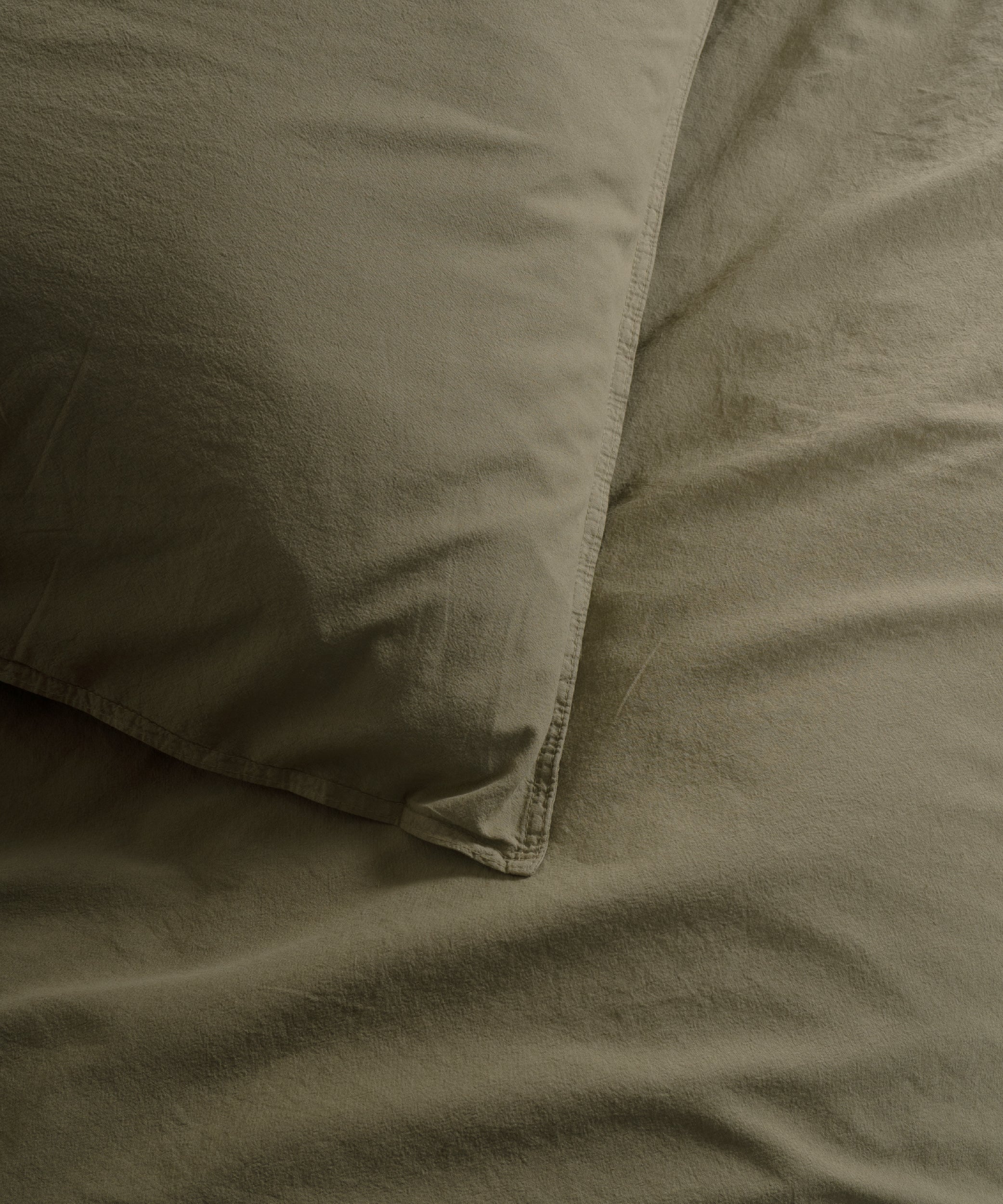 Stonewashed Olive 100% Soft Pamuk Düz Çarşaf | Limasso
