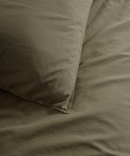 Stonewashed Olive 100% Soft Pamuk Düz Çarşaf | Limasso