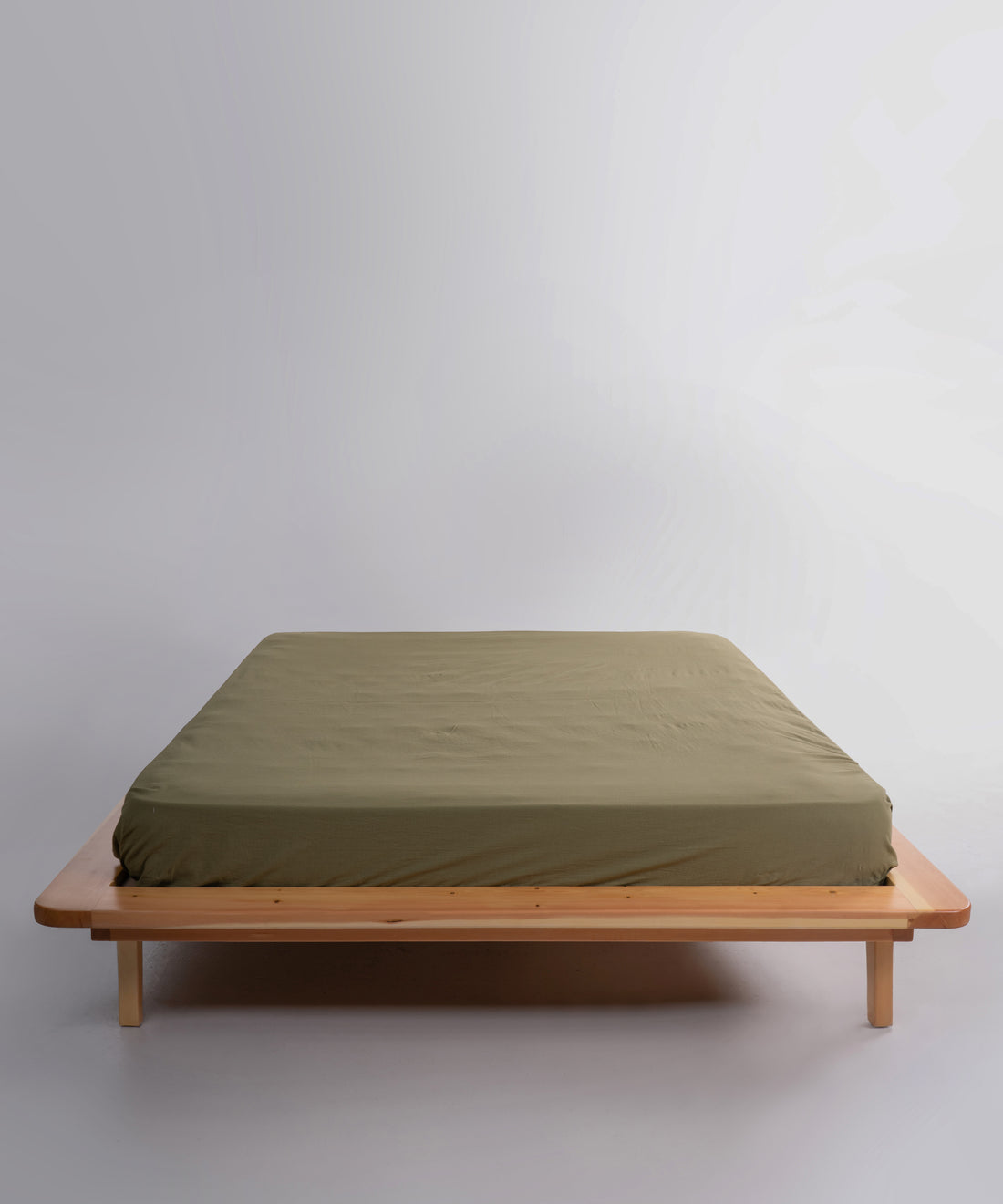Stonewashed Olive 100% Soft Pamuk Düz Çarşaf | Limasso