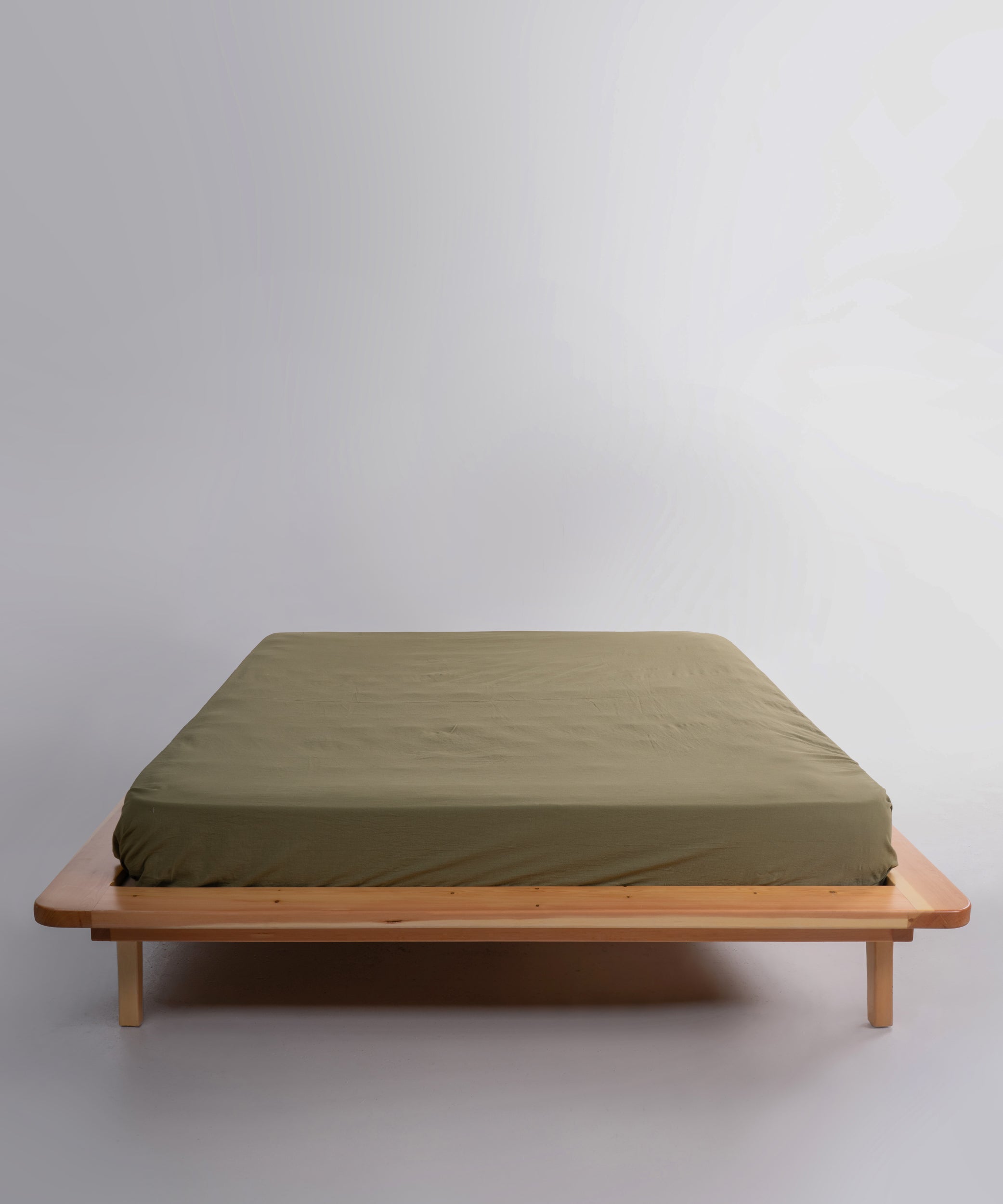 Stonewashed Olive 100% Soft Pamuk Düz Çarşaf | Limasso