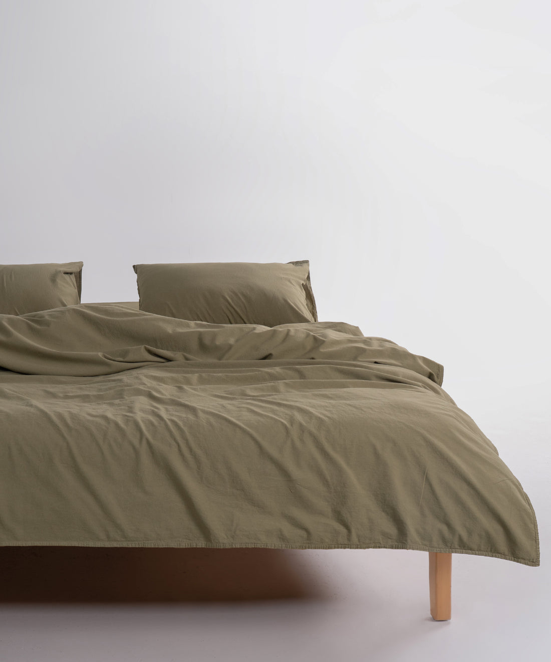 Ephesus Stonewash 100% Yıkanmış Pamuk Nevresim Seti Olive
