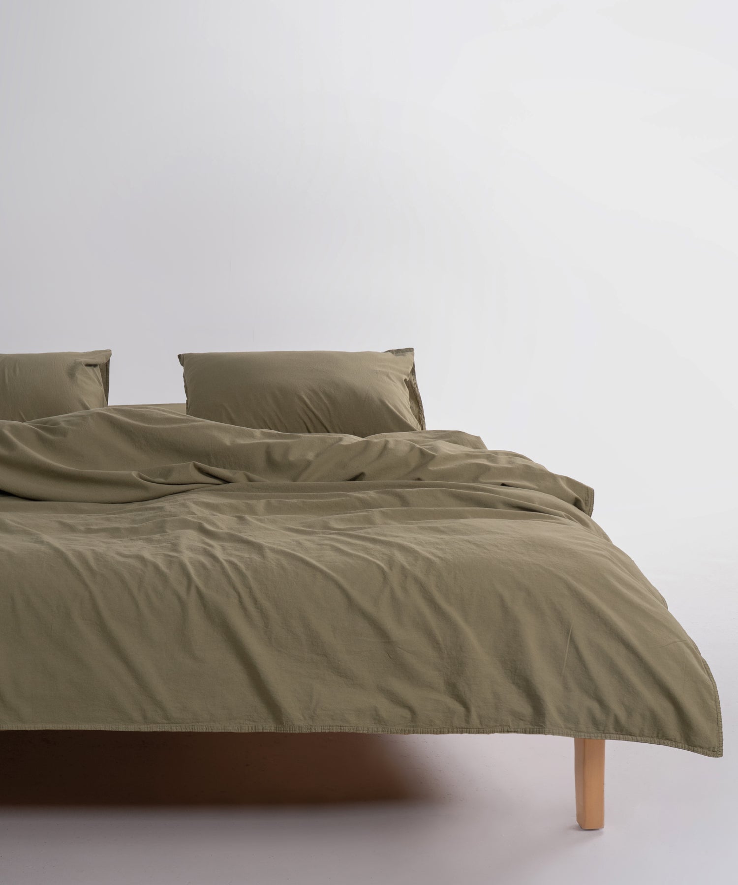 Ephesus Stonewash 100% Yıkanmış Pamuk Nevresim Seti Olive