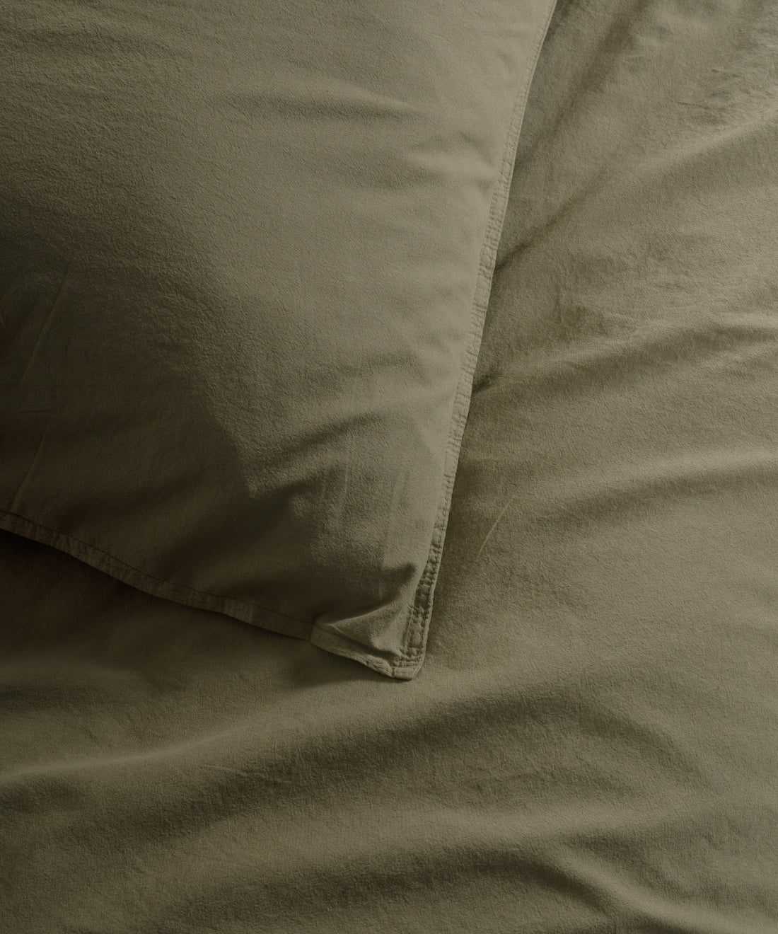 Stonewash Standart 100% Soft Pamuk Yastık Kılıfı Olive