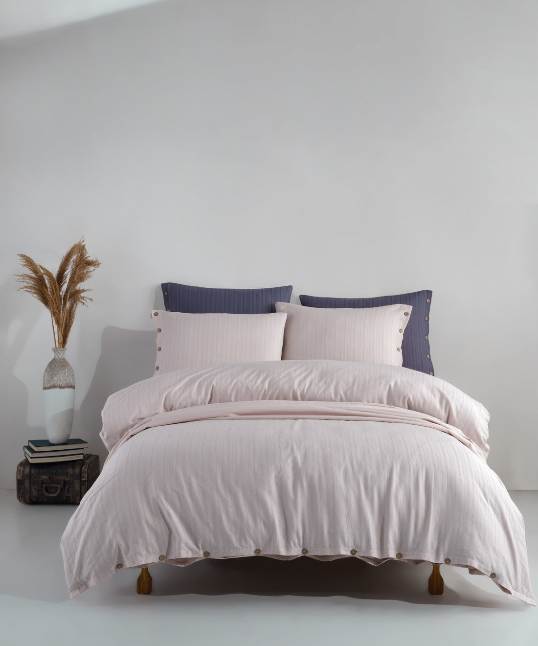 %100 Pamuk Jakarlı Nevresim Takımı Paradiso - Natural Cream