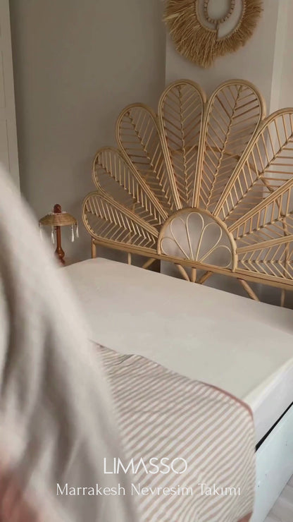 Marrakesh 100% Pamuk Garmentwash İpliği Boyalı Fırfırlı Nevresim Takımı