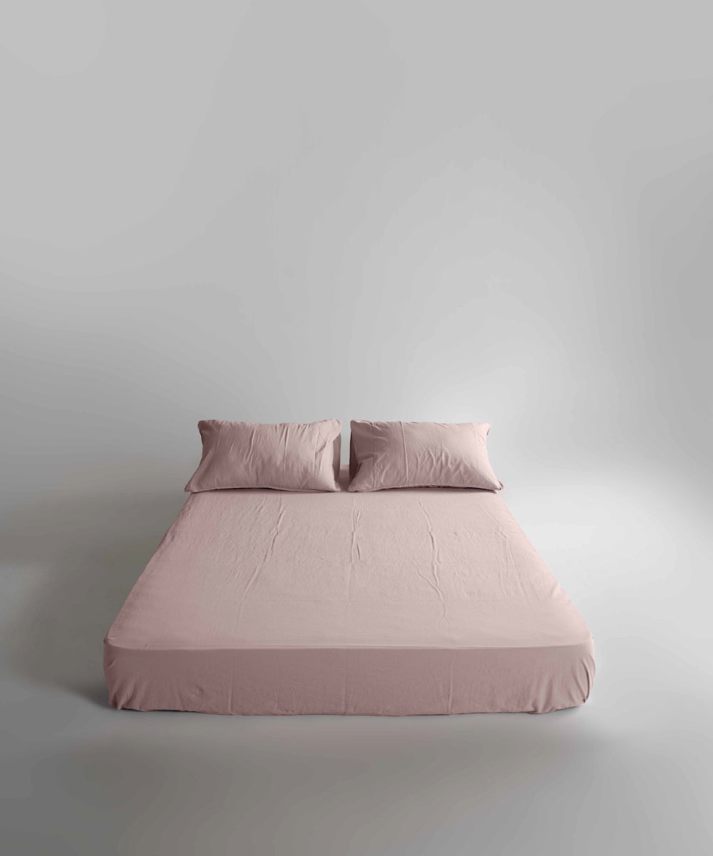 Stonewash 100% Yıkanmış Pamuk Çarşaf Set Pristine
