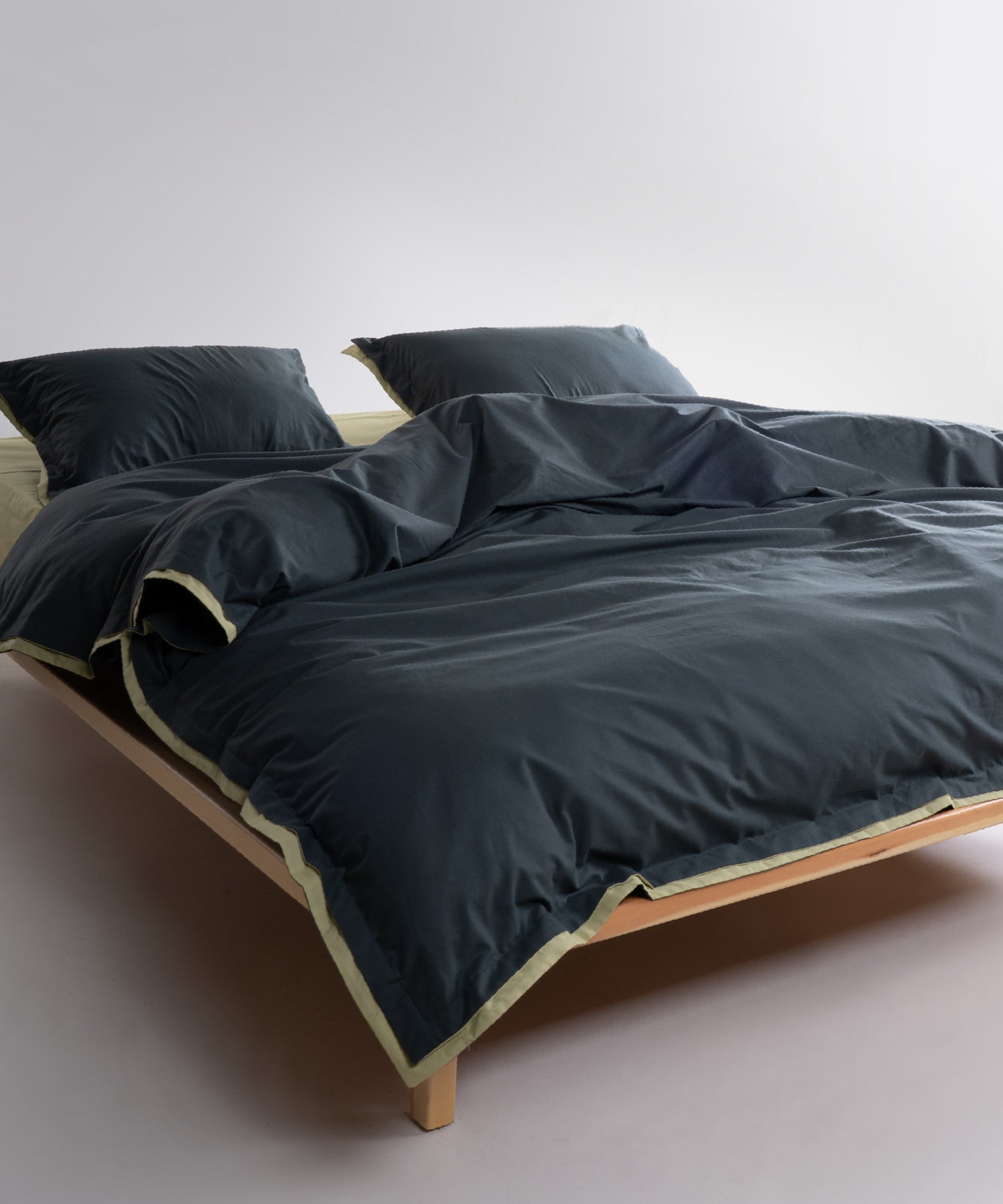 Pure Cotton %100 Pamuk  Dark Green &amp; Pistachio Oxford Nevresim Seti