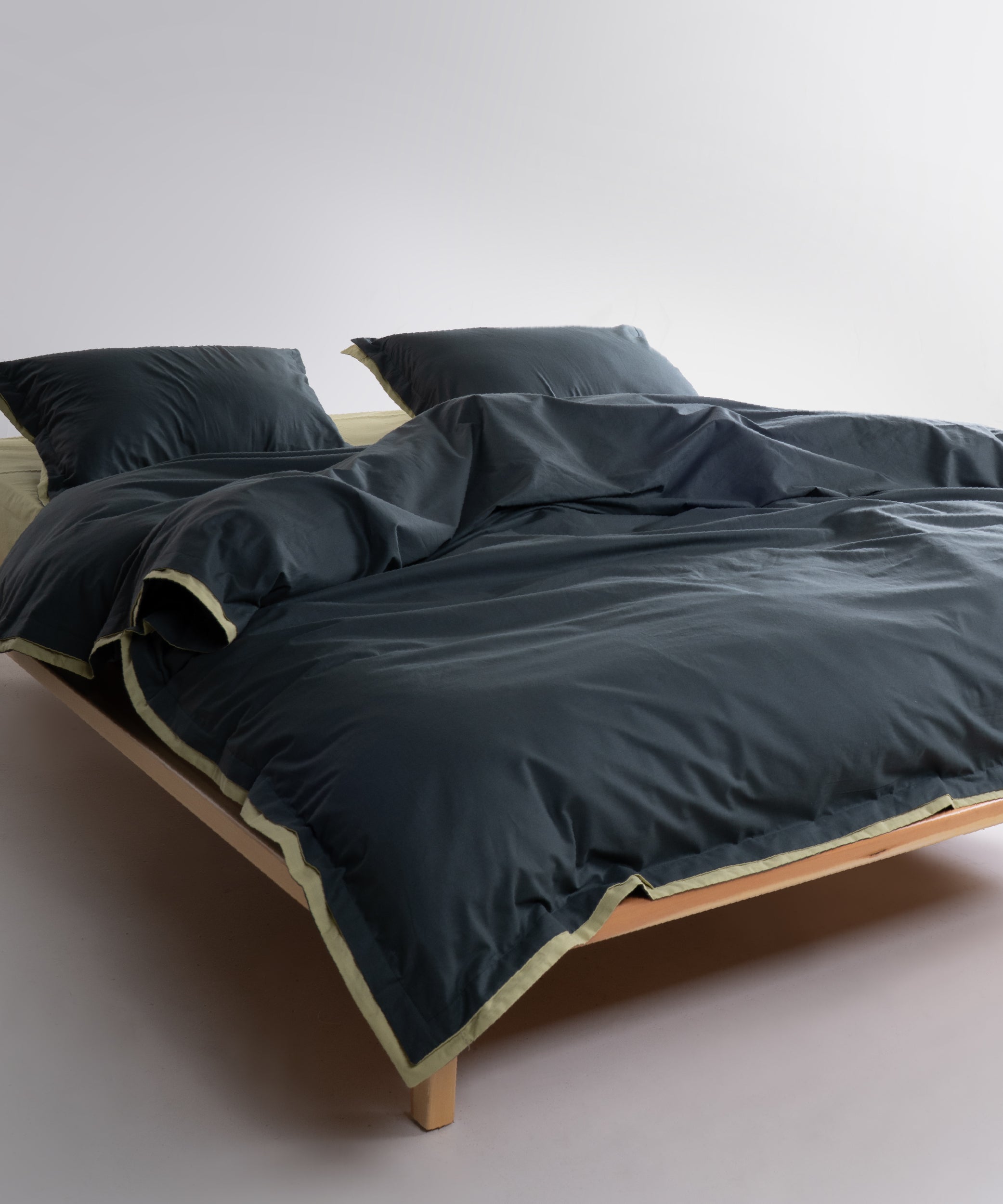 Pure Cotton %100 Pamuk  Dark Green &amp; Pistachio Oxford Nevresim Seti