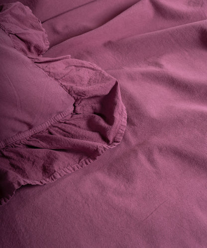 Stonewash Exclusive 100% Soft Pamuk Yastık Kılıfı Raspberry