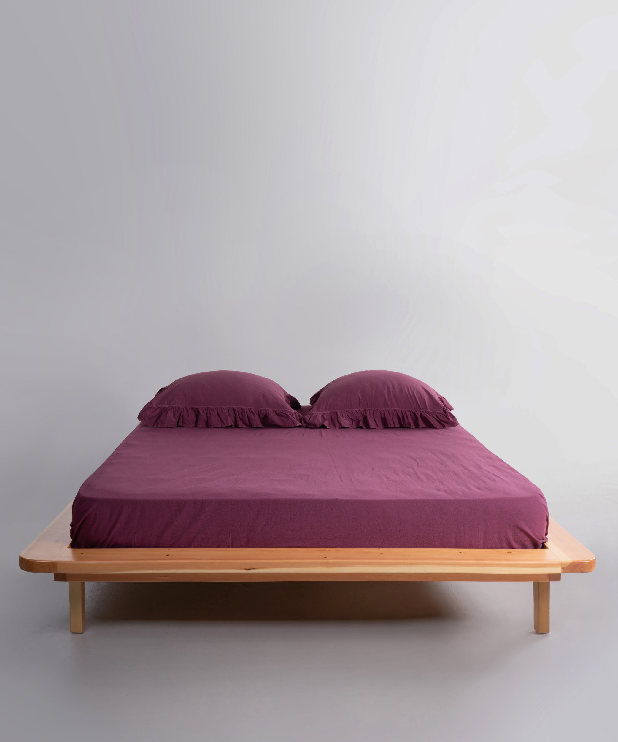 Exclusive Stonewash 100% Yıkanmış Pamuk Nevresim Takımı Raspberry