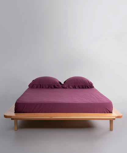 Exclusive Stonewash 100% Yıkanmış Pamuk Nevresim Takımı Raspberry